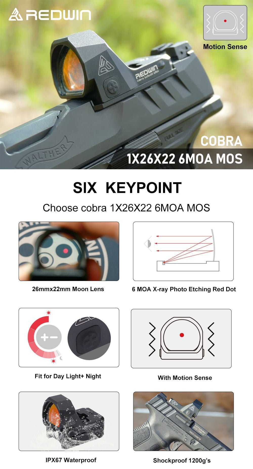 COBRA 1X26X22 MOS 6MOA RMR RWD17 - obrazek 13